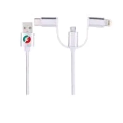 Igloo LF-09W_2/NB Cavo USB 3 in 1 da USB-A a Lighting-USB-C-Micro USB 1 m Bianco