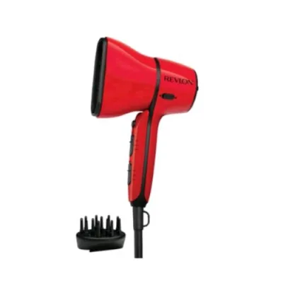 Revlon Airflow Control Phon Asciugacapelli 2000W 3 Temperature 2 Velocita' Concentratore Rotante Integrato con Diffusore Rosso