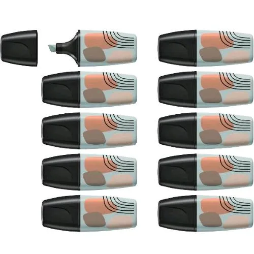 Stabilo Boss Original Mini Nature Vibes Evidenziatore Punta a Scalpello 2/5 mm Verde Conf 10 Pz.