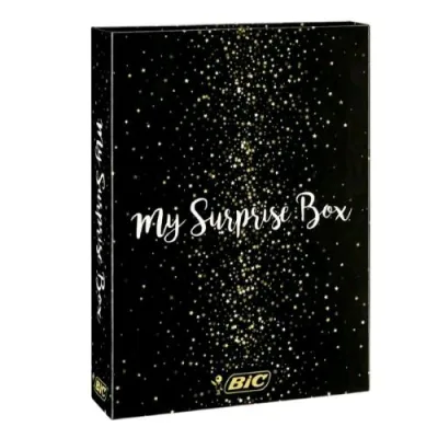 BIC MY Surprise Box Set Scrittura con Penne Pennareli Taccuino e Blocco Adesivi Cofanetto Regalo