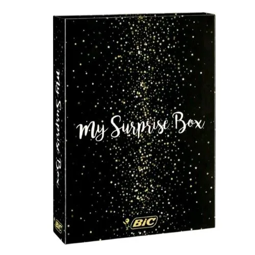 BIC MY Surprise Box Set Scrittura con Penne Pennareli Taccuino e Blocco Adesivi Cofanetto Regalo