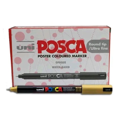 Osama Poscapen Marcatore Permanente Punta Ad Ago 0.7 mm Oro Conf 6 Pz.