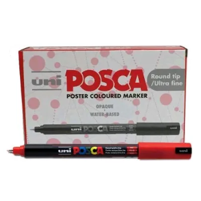 Osama Poscapen Marcatore Permanente Punta Ad Ago 0.7 mm Rosso Conf 6 Pz.