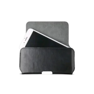 Celly Custodia Universale Orizzontale con Passante Cintura in Pelle Sintetica Compatibile con Smartphone fino a 6.1" Nero