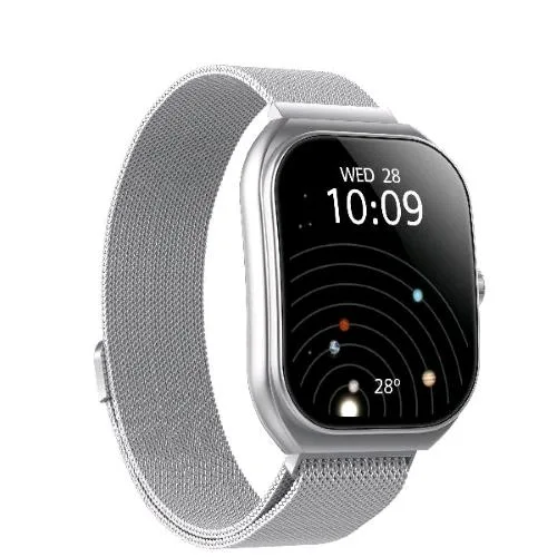 Celly Trainerwide Smartwatch Display Curvo 2.01" Cinturino in Maglia Milano Argento