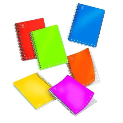 Pigna Midi Blocco Spiratato 80 g 100X150 mm 70 Fogli a Quadretti 5M Colori Assortiti Conf 10 Pz.