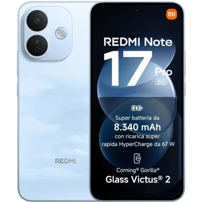 Xiaomi Redmi Note 17 Pro 5G Dual SIM 6.83" Octa Core 256GB RAM 6GB 5G Italia SKY Blue
