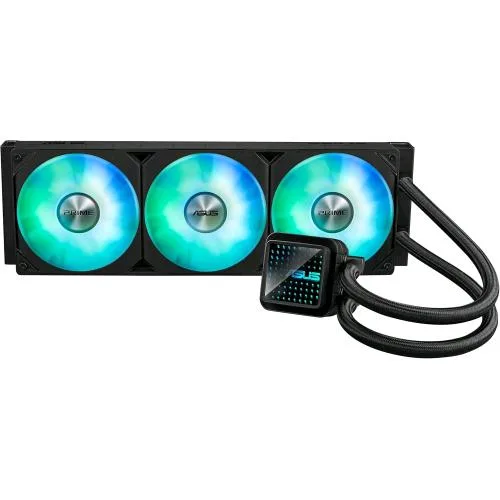 ASUS Prime LC 360 ARGB CPU Liquid Cooler Intel Dissipatore a Liquido All-in-One, Tre Ventole con LED ARGB e Illuminazione Aura, 40cm di Tubi 1700/1200/115X AMD AM5/AM4 Nero