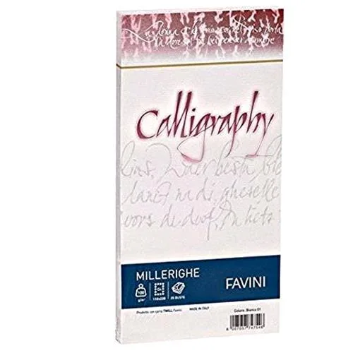 Cartotecnica Favini Millerighe 25 Buste 11X22 100 g Colore Bianco