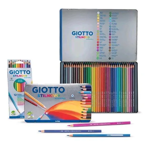 Giotto Stilnovo Acqurel Pastellii Acquarellabili 3.3 mm Col. Assortiti Conf 12 Pz.