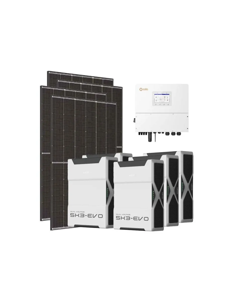 Kit fotovoltaico trifase 20020W inverter 20kW Solis litio 26.1kWh Weco EVO 5k3