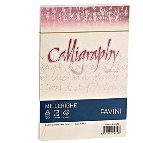 Cartotecnica Favini Millerighe 25 Buste 12X18 100 g Colore Avorio