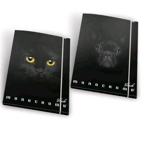 Pigna Monocromo Black Cartella 3 Lembi in Cartone con Elastico A4 Dorso 1.3 cm Conf 6 Pz.