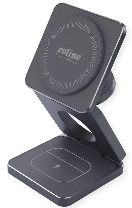 ALIMENTATORE WIRELESS 15W 3IN1 BK CON CAVO 1MT (ANDROID)