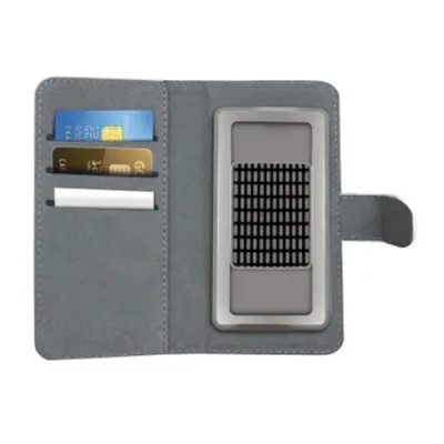 Celly Custodia Universale Taglia XXL a Portafoglio in Ecopelle Colore Bianco/Grigio