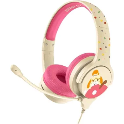 Otl Animal Crossing Isabelle Interactive Study Headphones Cuffie Over-Ear con Microfono Removibile Cablate