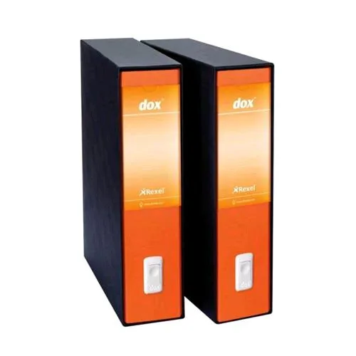 Rexel Dox 2 Registratore Formato Protocollo 285X350X80 mm Col. Arancio Conf 6 Pz.
