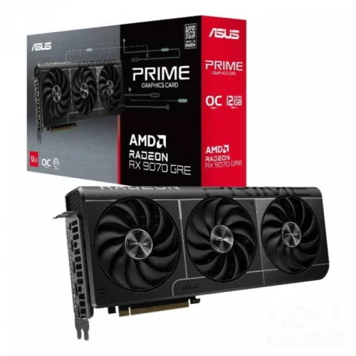 ASUS Prime Radeon RX 9070 Gre Oc Edition 12GB GDDR6 PCI Ex 5.0 16X Triple Fan - 1 x HDMI 3 x Displayport