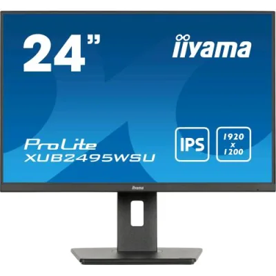Iiyama Prolite XUB2495WSU-B7 24" LED IPS 4K Ultra HD 1920 x 1200 300 CD/MQ 1000:1 4MS Altoparlanti Hub USB HDMI Displayport USB-C Nero