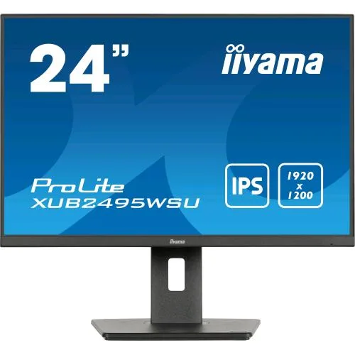 Iiyama Prolite XUB2495WSU-B7 24" LED IPS 4K Ultra HD 1920 x 1200 300 CD/MQ 1000:1 4MS Altoparlanti Hub USB HDMI Displayport USB-C Nero