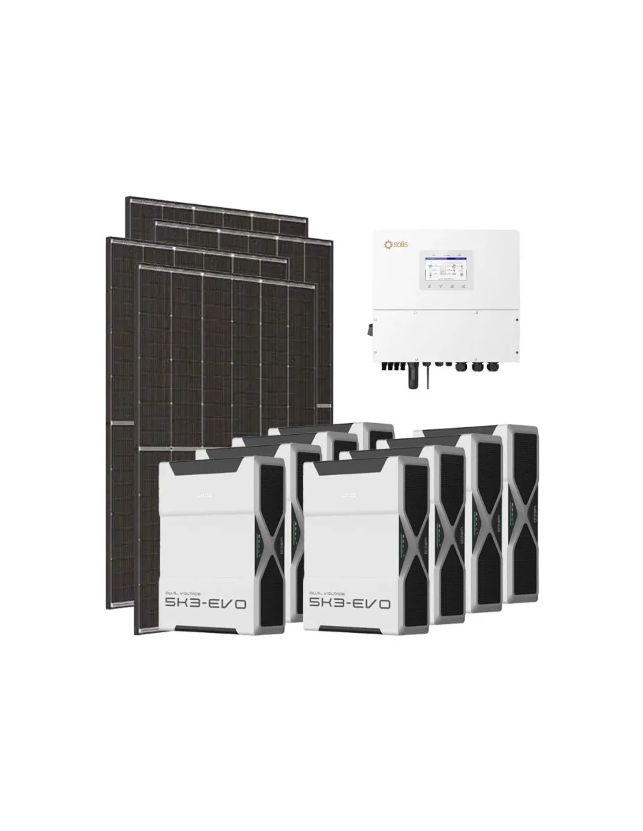 Kit fotovoltaico trifase 20020W inverter 20kW Solis litio 41.76kWh Weco EVO 5k3