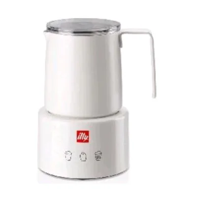 Illy Milk Frother Montalatte Elettrico per Schiuma Latte Calda e Fredda e Cioccolata Calda Bianco