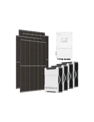 Kit fotovoltaico trifase 30030W inverter 30kW Solis litio 20.88kWh Weco EVO 5k3