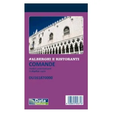 Data Ufficio Blocco Comande Autocopiante 2 Copie 100X168 mm 25+25 Fogli Conf 10 Pz.