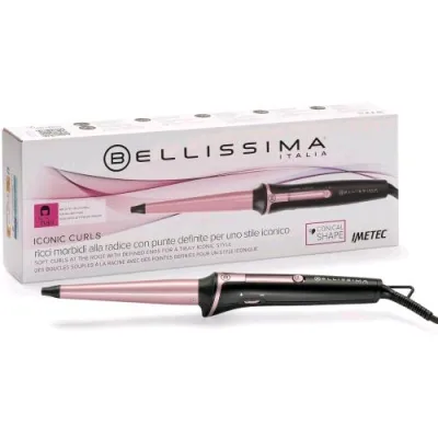 Imetec Bellissima Iconic Curls Arricciacapelli Rivestimento in Ceramica Forma Conica per Boccoli e Ricci Stretti
