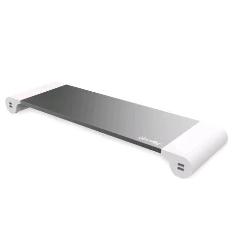 Celly Desk USB Hub Stand Supporto per Monitor con 4 Prese USB Integrate 2.1 A