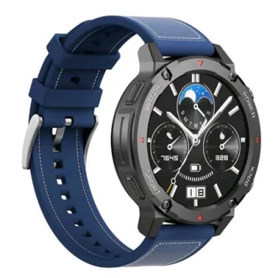 Imiki C1 Explorer Scout D2 Smartwatch Monitoraggio della Salute Livello Ossigeno Nel Sangue Diverse Modalita' Sportive Cassa Acciao Grey Cinturino Sport Blu