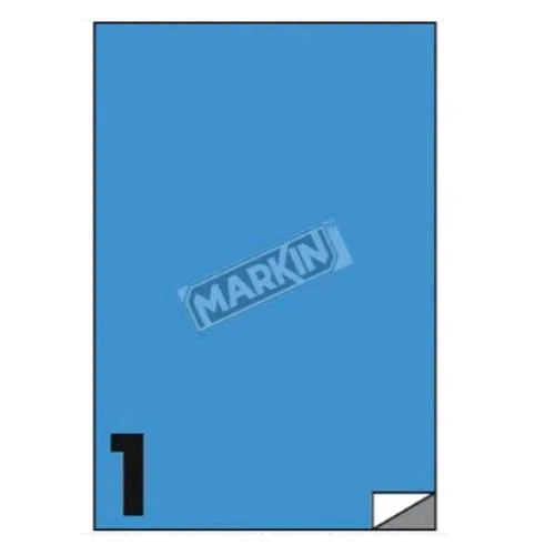 Markin Etichette Adesive 210X297 mm Conf 100 Pz. Blu