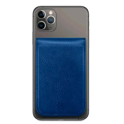 Celly Duomo Card Porta Tessere Magnetico in Similpelle Blu