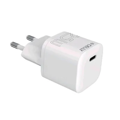 Celly Ultracompact Caricabatterie da Rete USB-C PD 25 W Bianco