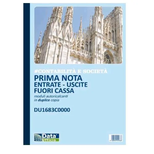 Data Ufficio Blocco Primanota Entrate Uscite 215X297 mm 50 + 50 Fogli Autocopianti 2 Copie Conf 5 Pz.