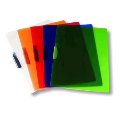 Fellowes Clipper Cartellina con Clip in PP 220X310MM A4 Col. Trasparente Rosso