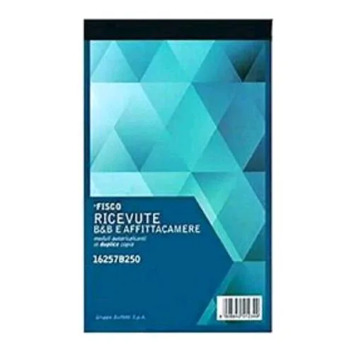 Data Ufficio Blocco Ricevute B&B Autocopiante 2 Copie 16.8X10 cm A6 25 Pagine Conf 5 Pz.