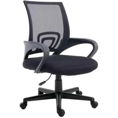 Equip Sedia da Ufficio con Schienale in Rete Ergonomica Traspirante con Braccioli Nero