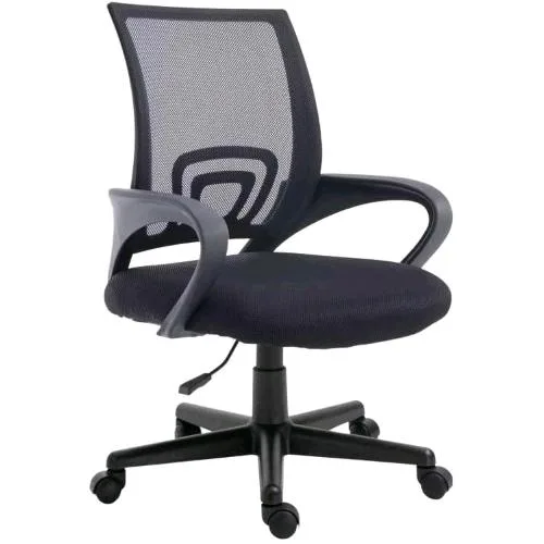 Equip Sedia da Ufficio con Schienale in Rete Ergonomica Traspirante con Braccioli Nero