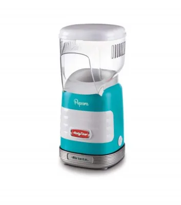 Ariete 2956 Pop Corn Maker Party Time Macchina per Pop Corn 1.100 W Ad Aria Calda Pronti in 2 Munuti Azzurro