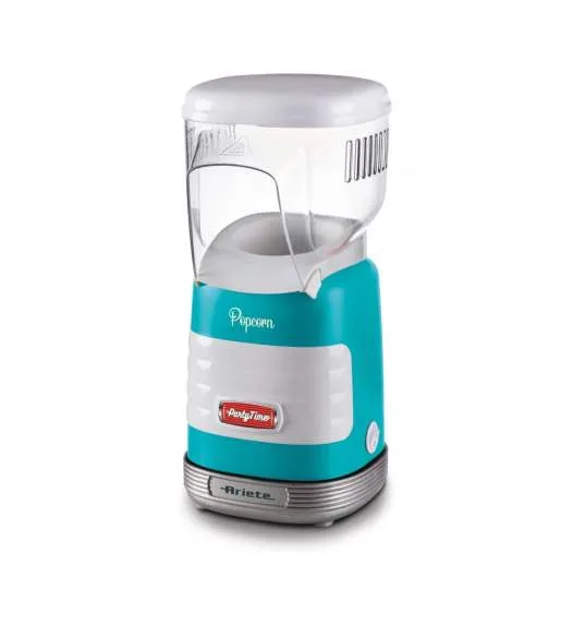 Ariete 2956 Pop Corn Maker Party Time Macchina per Pop Corn 1.100 W Ad Aria Calda Pronti in 2 Munuti Azzurro