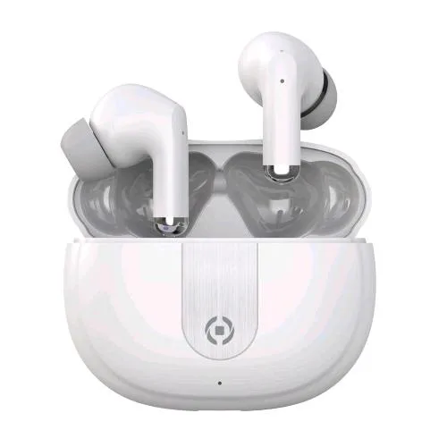 Celly Ultrasound Auricolari Bluetooth in-Ear True Wireless Noise Cancelling con Custodia di Ricarica White