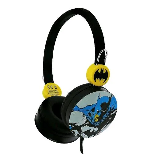 Otl DC0664 Cuffie per Bambini Batman Core Jack 3.5mm per Ascoltare Musica Guardare Film e Giocare Black