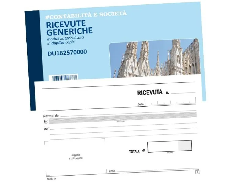 Data Ufficio Ricevute Generiche Autocopiante 2 Fogli 100X170 mm 100 Fogli Conf 5 Pz.