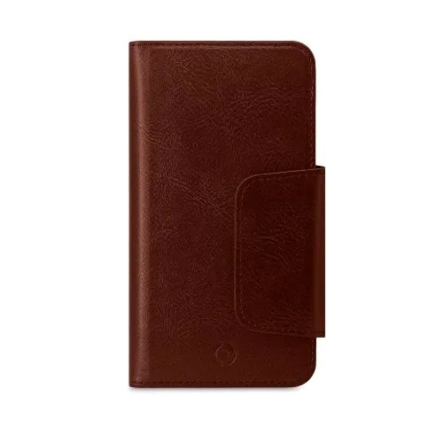 Celly Duomo Wallet Custodia a Portafoglio Universale 5.8" con Chiusura Magnetica Marrone