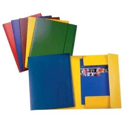 Esselte C42 Cartelle 3 Lembi C/Elastico in Presspan 350X250MM A4 Col. Giallo Conf 5 Pz.
