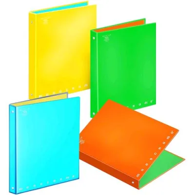 Pigna Monocromo Fluo Raccoglitori 4 Anelli 270X320 mm Colori Assortiti Conf 5 Pz.