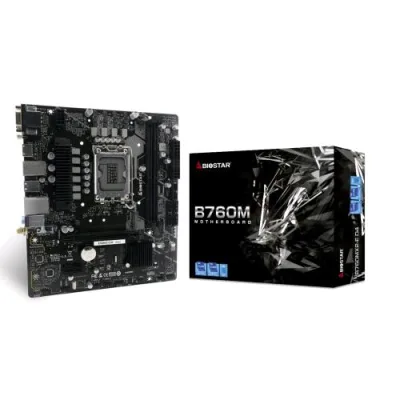 Biostar B760MX2-E Scheda Madre Intel B760 LGA1700 Micro ATX 2XDDR5 VGA HDMI DVI Pcie 4XSATA M.2 mATX