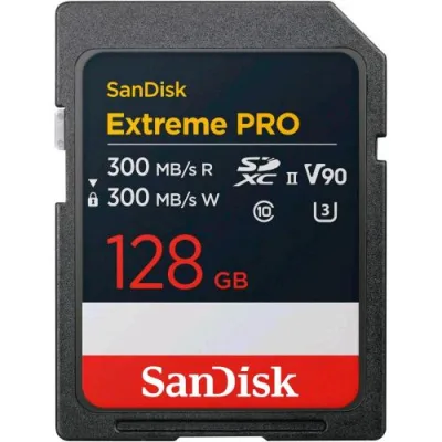 SanDisk Extreme Pro 128GB SDXC Scheda di Memoria Flash Video Class V90 / Uhs-II U3 / CLASS10 - Uhs-II