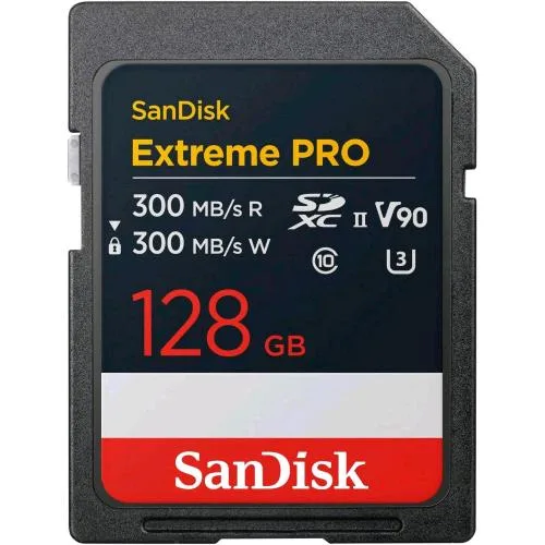 SanDisk Extreme Pro 128GB SDXC Scheda di Memoria Flash Video Class V90 / Uhs-II U3 / CLASS10 - Uhs-II